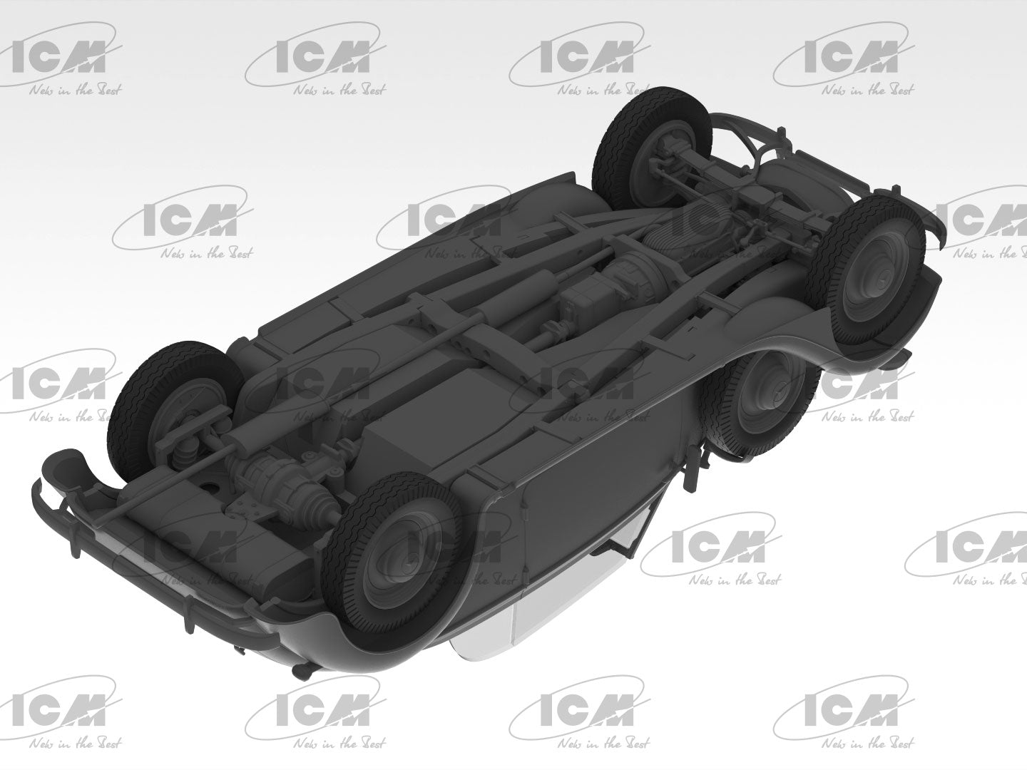 ICM 35542 Scale model kit car 1:35 Typ 320 (W142) Soft Top WWII German staff car