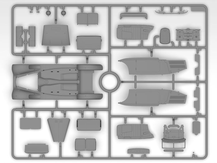 ICM 35542 Scale model kit car 1:35 Typ 320 (W142) Soft Top WWII German staff car