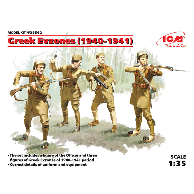 ICM 35562 Plastic model figures kit Scale 1:35 Greek Evzones (1940-1941)