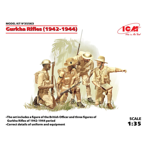 ICM 35563 Scale model kit figures 1:35 Gurkha Rifles (1942-1944) - modelling kit