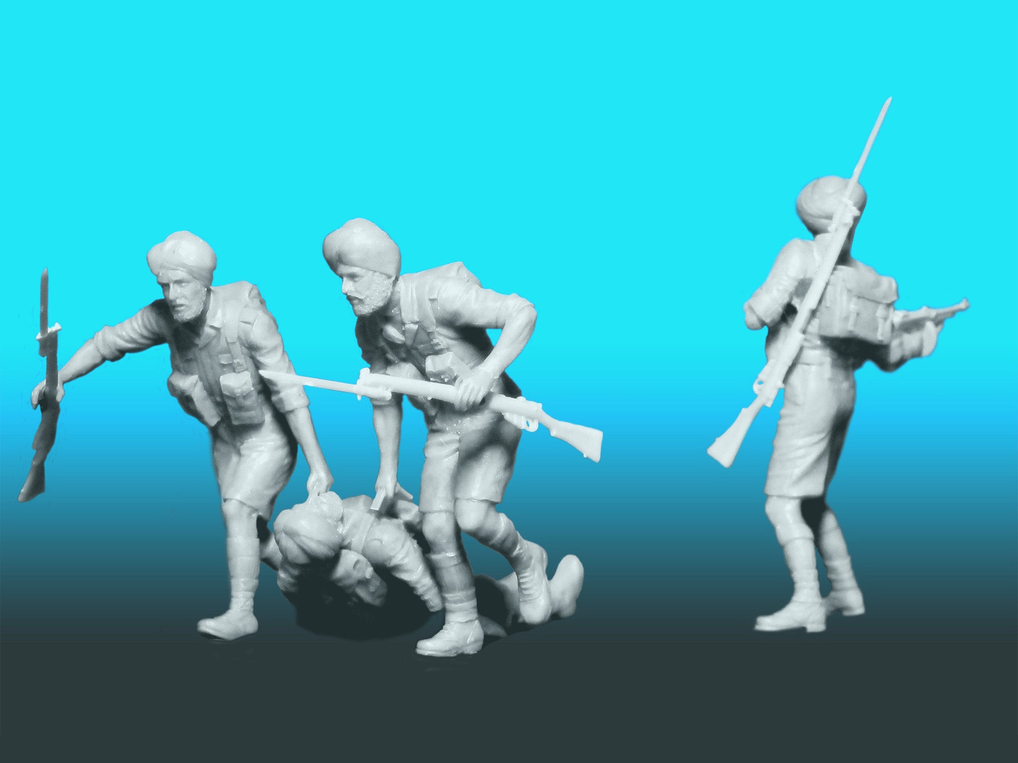 ICM 35564 Plastic model kit Scale 1:35 Indian Sikh Rifles (1942) (4 figures)