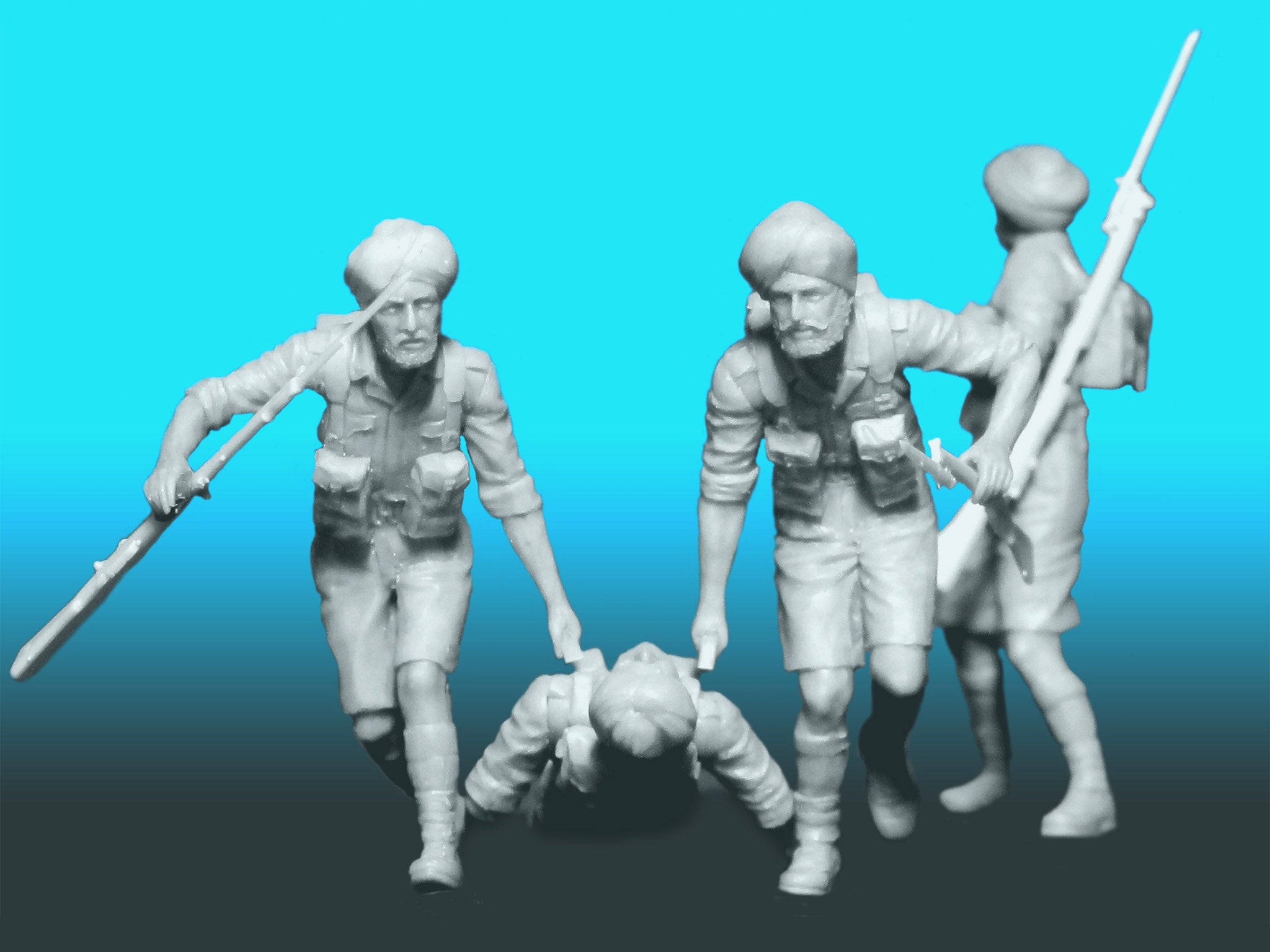 ICM 35564 Plastic model kit Scale 1:35 Indian Sikh Rifles (1942) (4 figures)