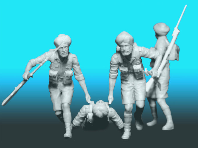 ICM 35564 Plastic model kit Scale 1:35 Indian Sikh Rifles (1942) (4 figures)