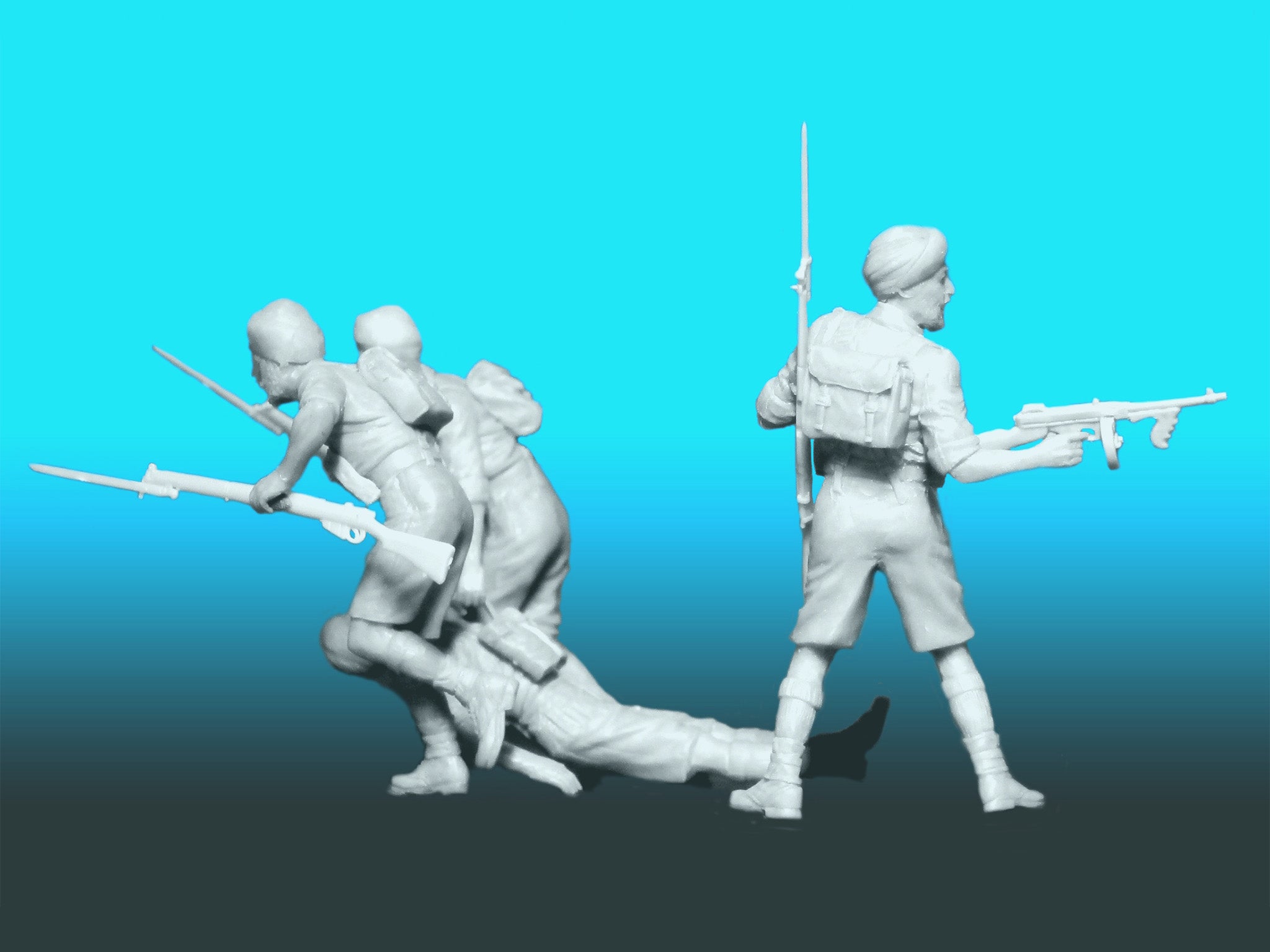 ICM 35564 Plastic model kit Scale 1:35 Indian Sikh Rifles (1942) (4 figures)
