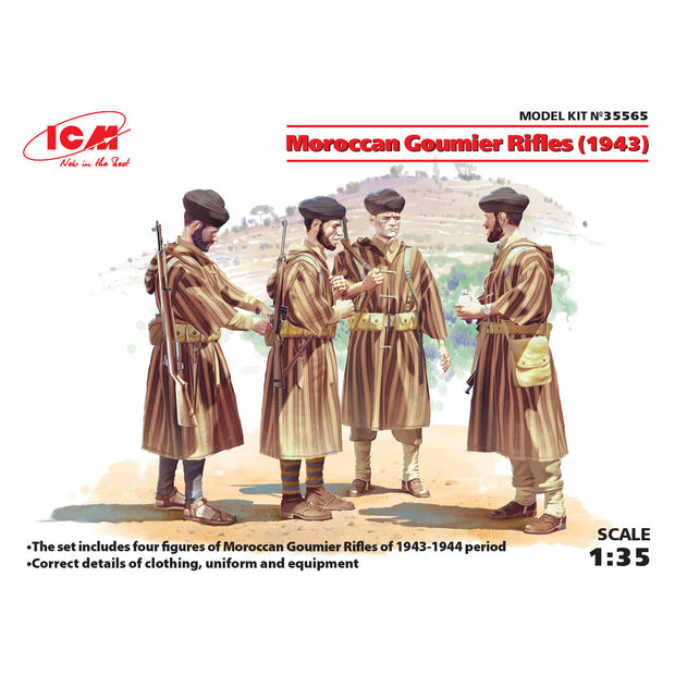 ICM 35565 Plastic model kit Scale 1:35 Moroccan Goumier Rifles (1943) 4 figures