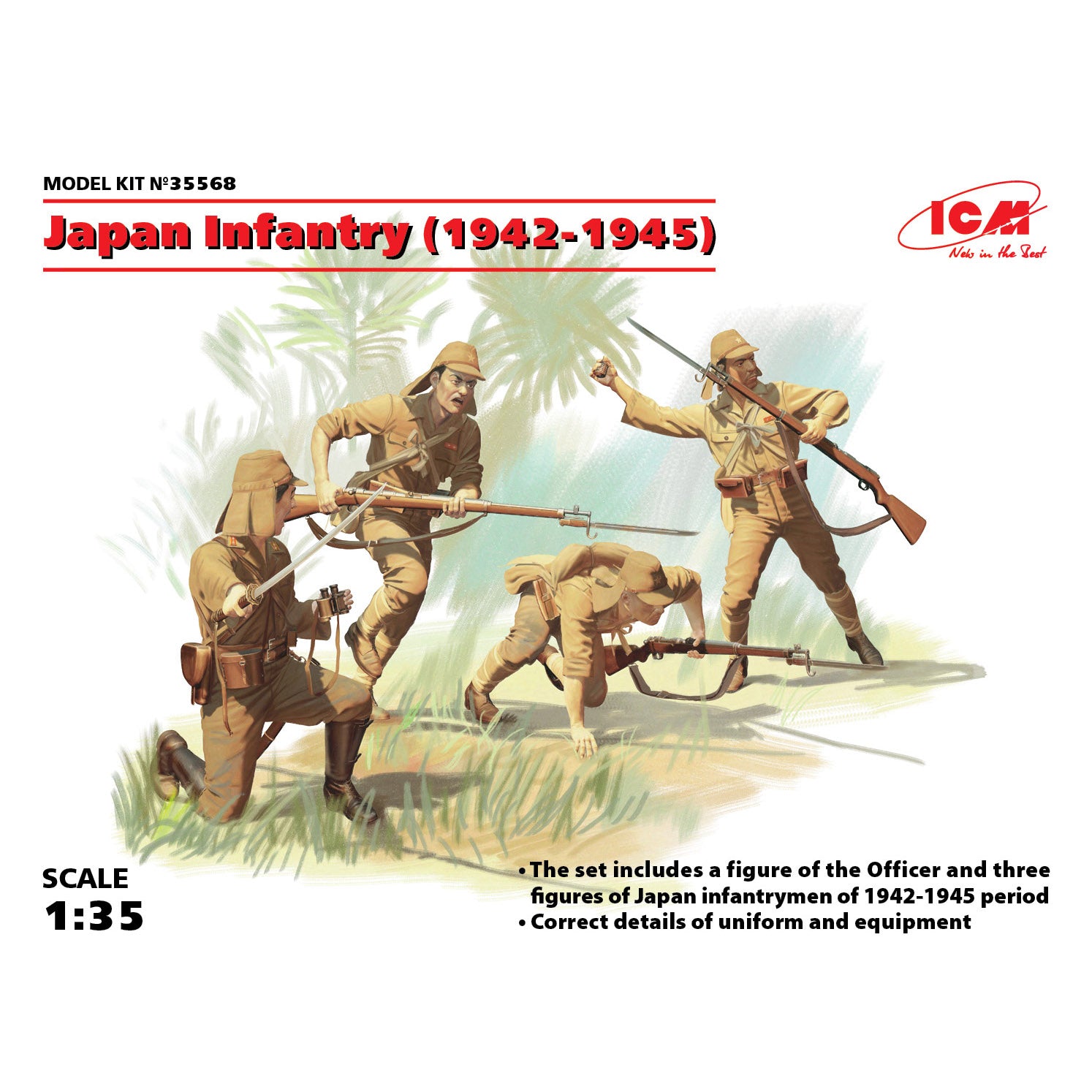 ICM 35568 Plastic model kit Scale figures 1:35 Japan infantry, 1942-1945