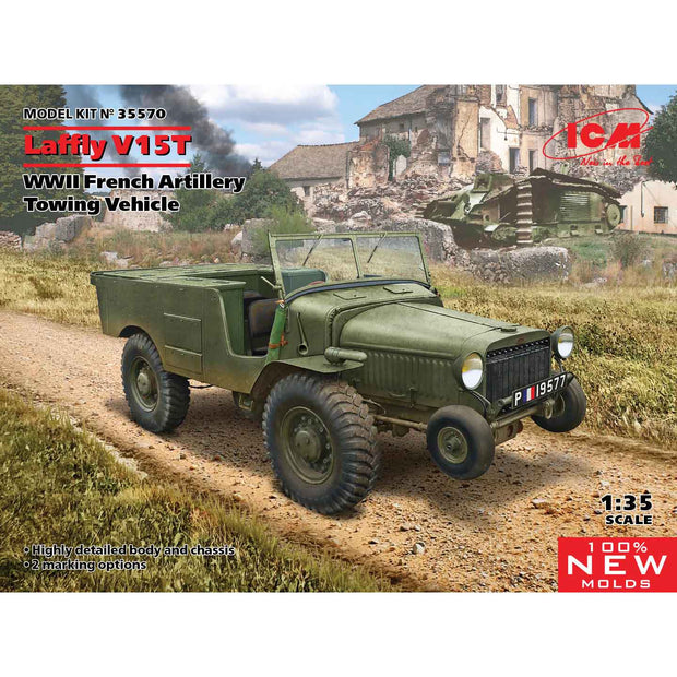 ICM 35570 Scale model kit 1:35 Laffly V15T, WWII French Artillery Towing Vehicle