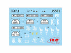 ICM 35581 model kit 1:35 German Light Personnel Car le.gl.Einheits-Car Kfz1 WWII