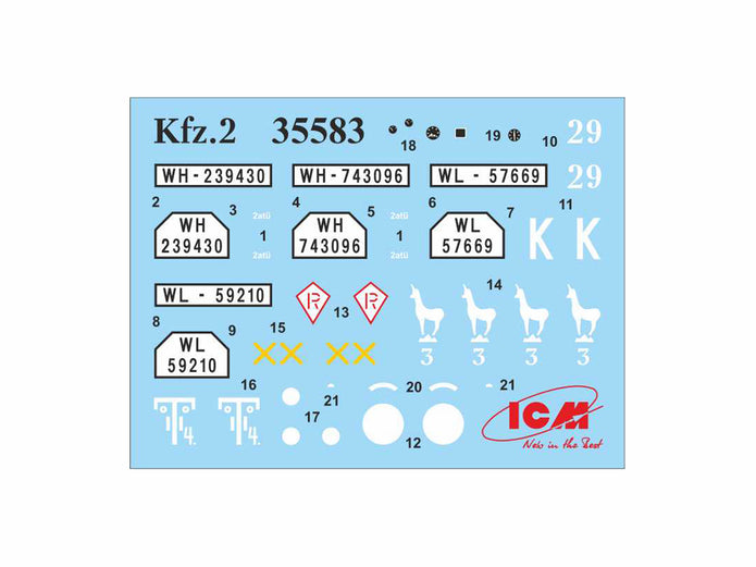 ICM 35583 Plastic car kit models Scale 1:35 Le.glEinheitz-Pkw Kfz2 modelling kit