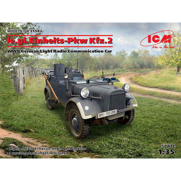 ICM 35583 Plastic car kit models Scale 1:35 Le.glEinheitz-Pkw Kfz2 modelling kit