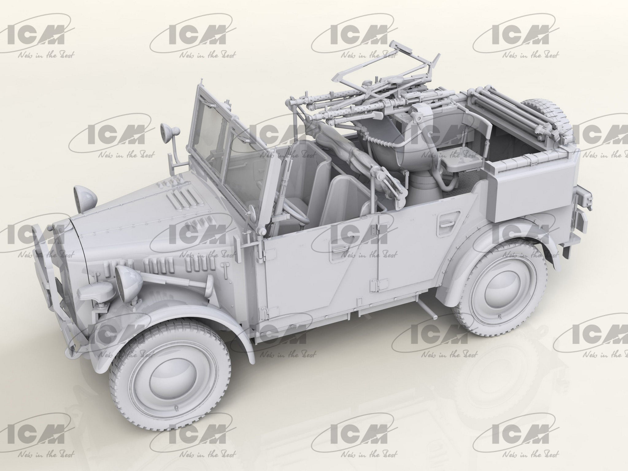 ICM 35584 le.gl.Einheits-Pkw Kfz.4 WWII German Light Anti-Aircraft Vehicle 1:35