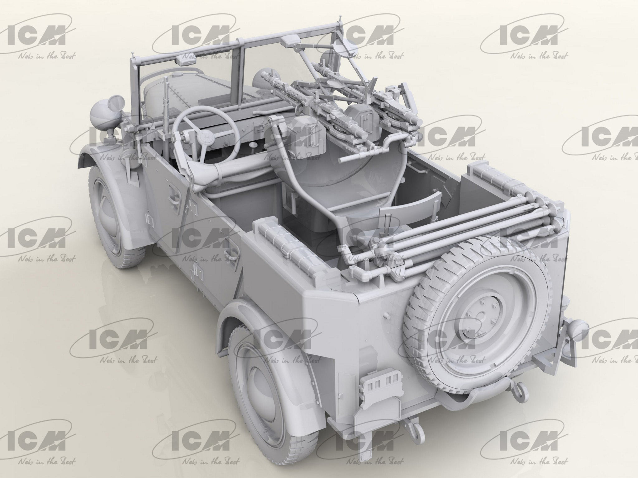 ICM 35584 le.gl.Einheits-Pkw Kfz.4 WWII German Light Anti-Aircraft Vehicle 1:35