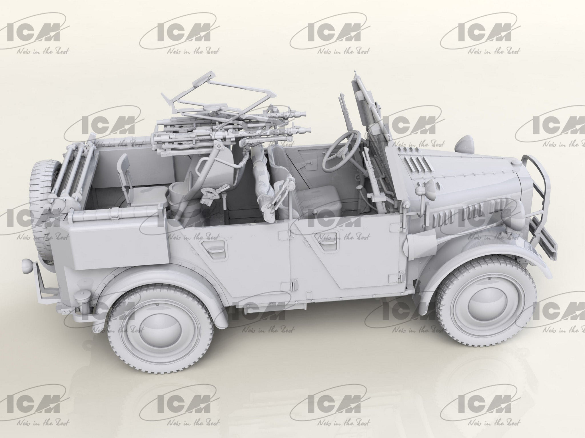 ICM 35584 le.gl.Einheits-Pkw Kfz.4 WWII German Light Anti-Aircraft Vehicle 1:35