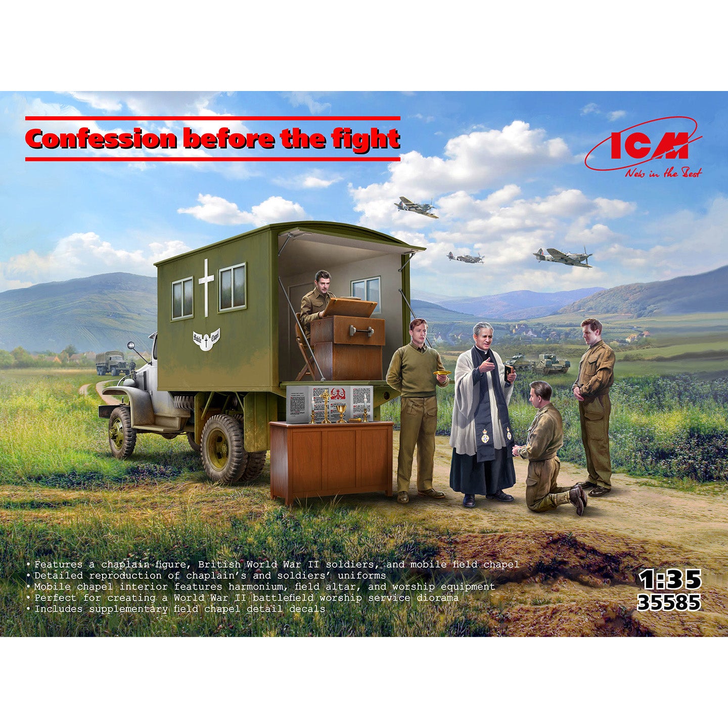 Confession before the fight Scale 1:35 ICM35585 Plastic Model Truck Kit