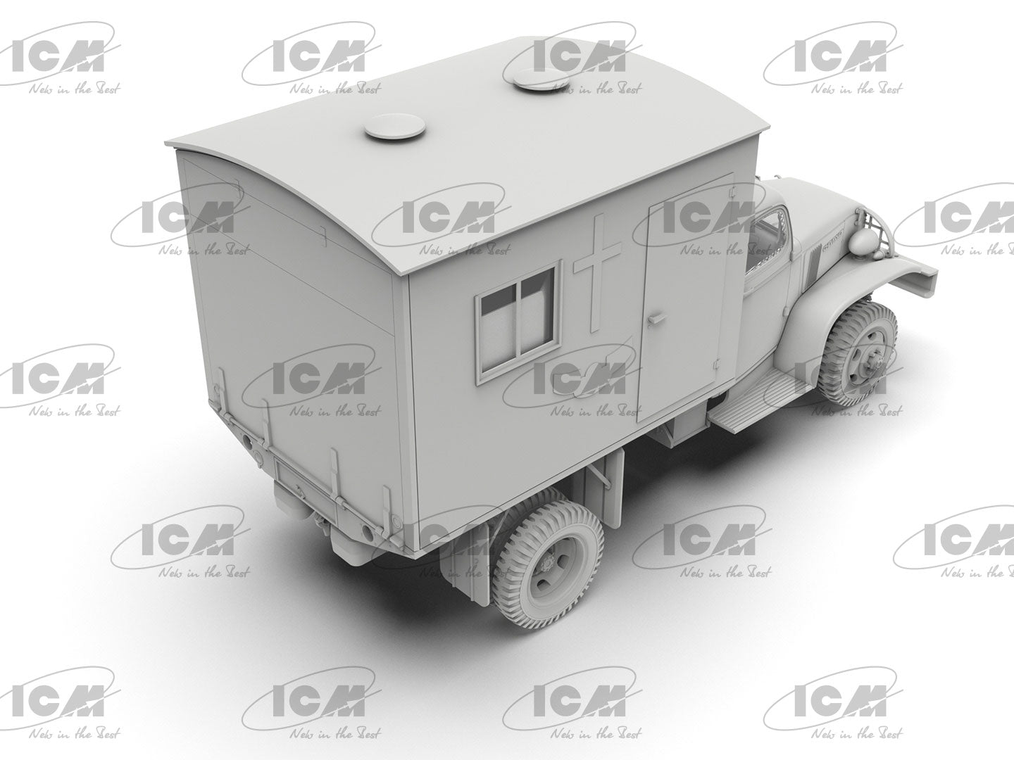 WWII British Army Mobile Chapel Scale 1:35 Plastic Model Kit ICM 35586