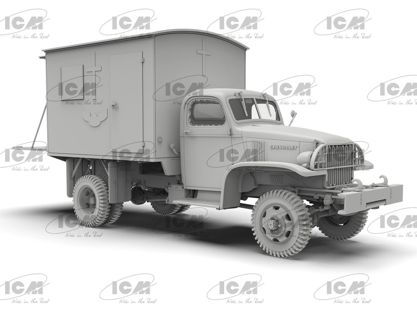 WWII British Army Mobile Chapel Scale 1:35 Plastic Model Kit ICM 35586