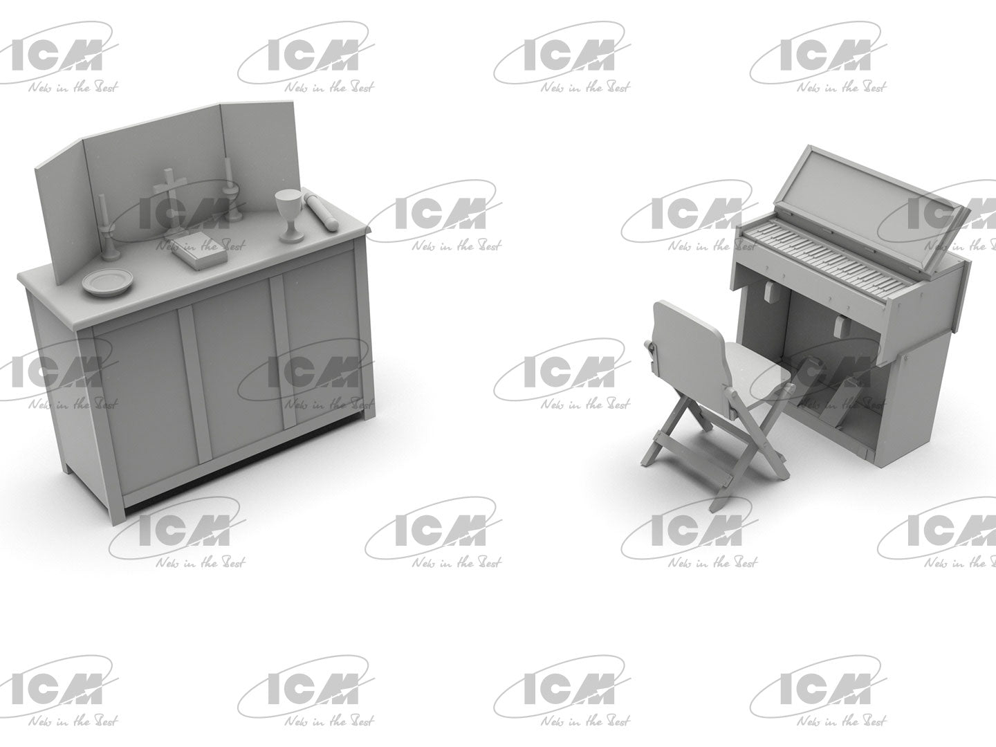 WWII British Army Mobile Chapel Scale 1:35 Plastic Model Kit ICM 35586