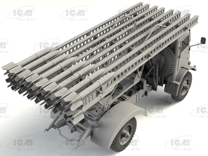 ICM 35591 Plastic model truck kit 1:35 BM-13-16 W.O.T 8 chassis WWII Soviet MLRS