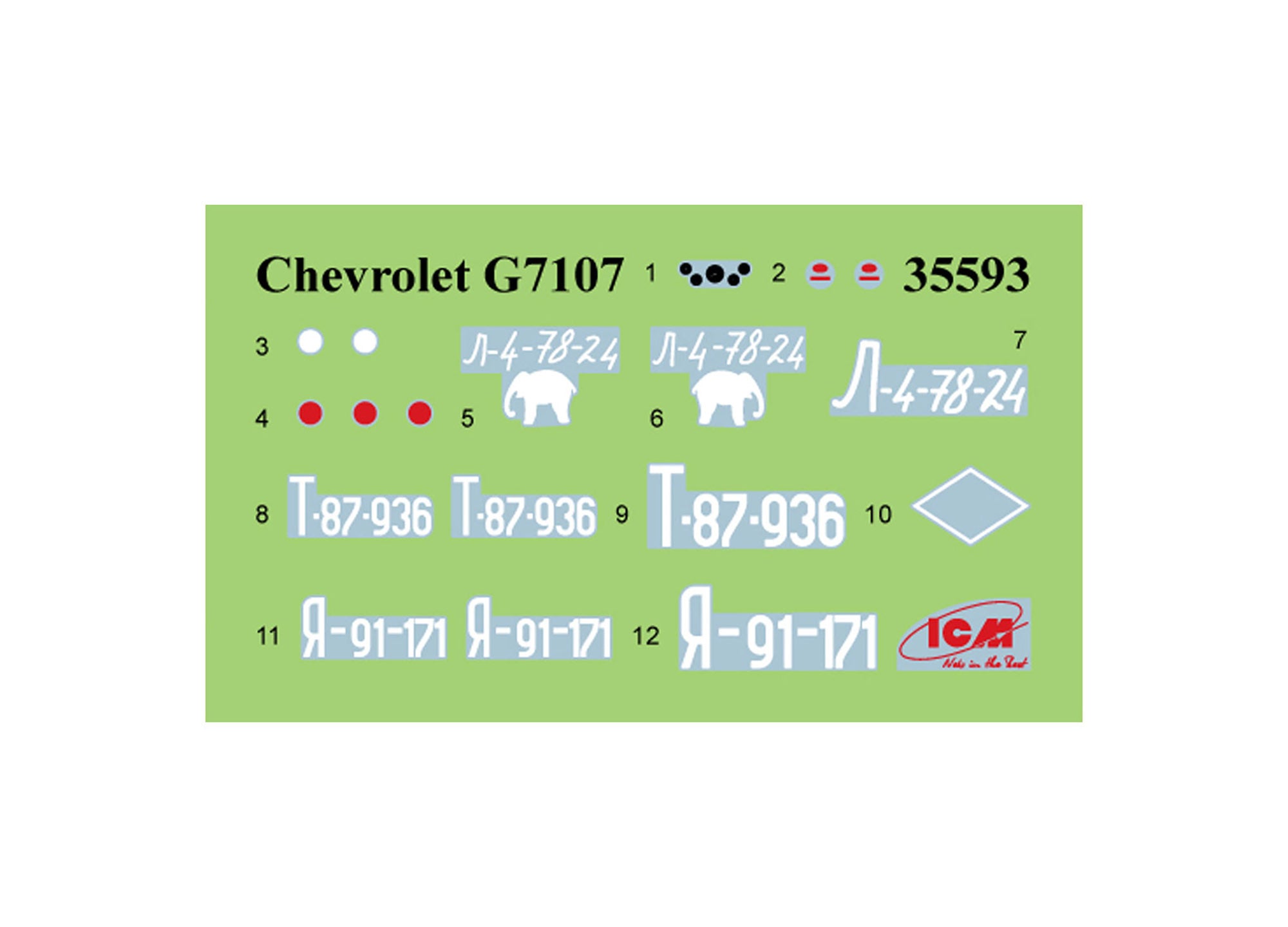 ICM 35593 Plastic model Truck kit Scale 1:35 WWII Army Truck G7107 - kits models