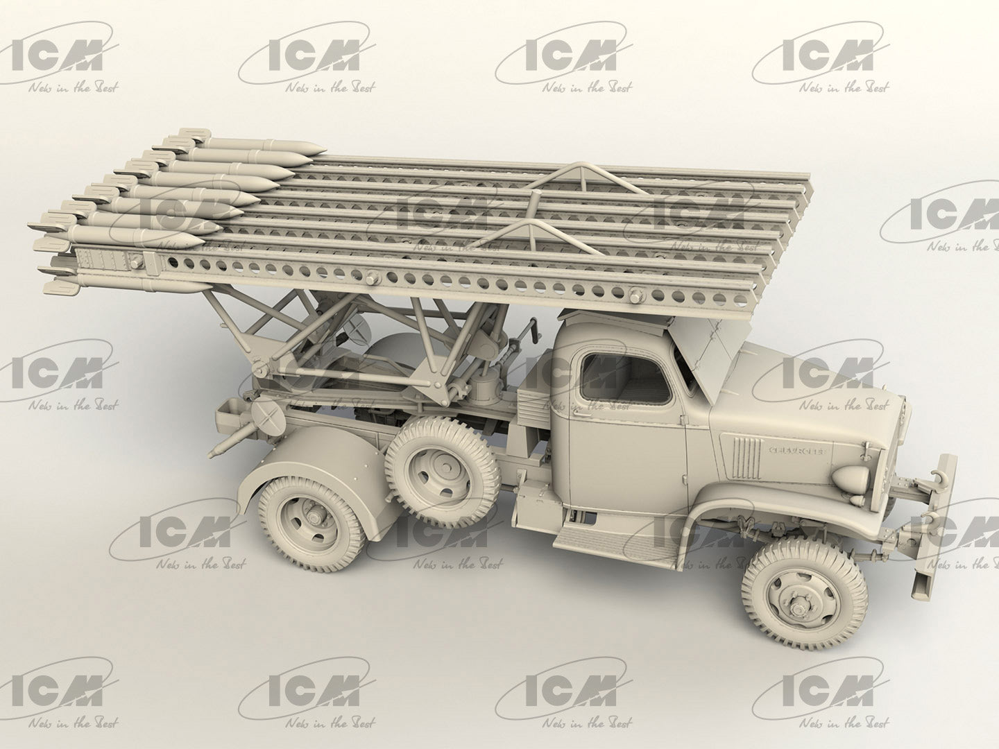 ICM 35596 Plastic model kit Scale 1:35 BM-13-16  G7107 chassis with Soviet crew