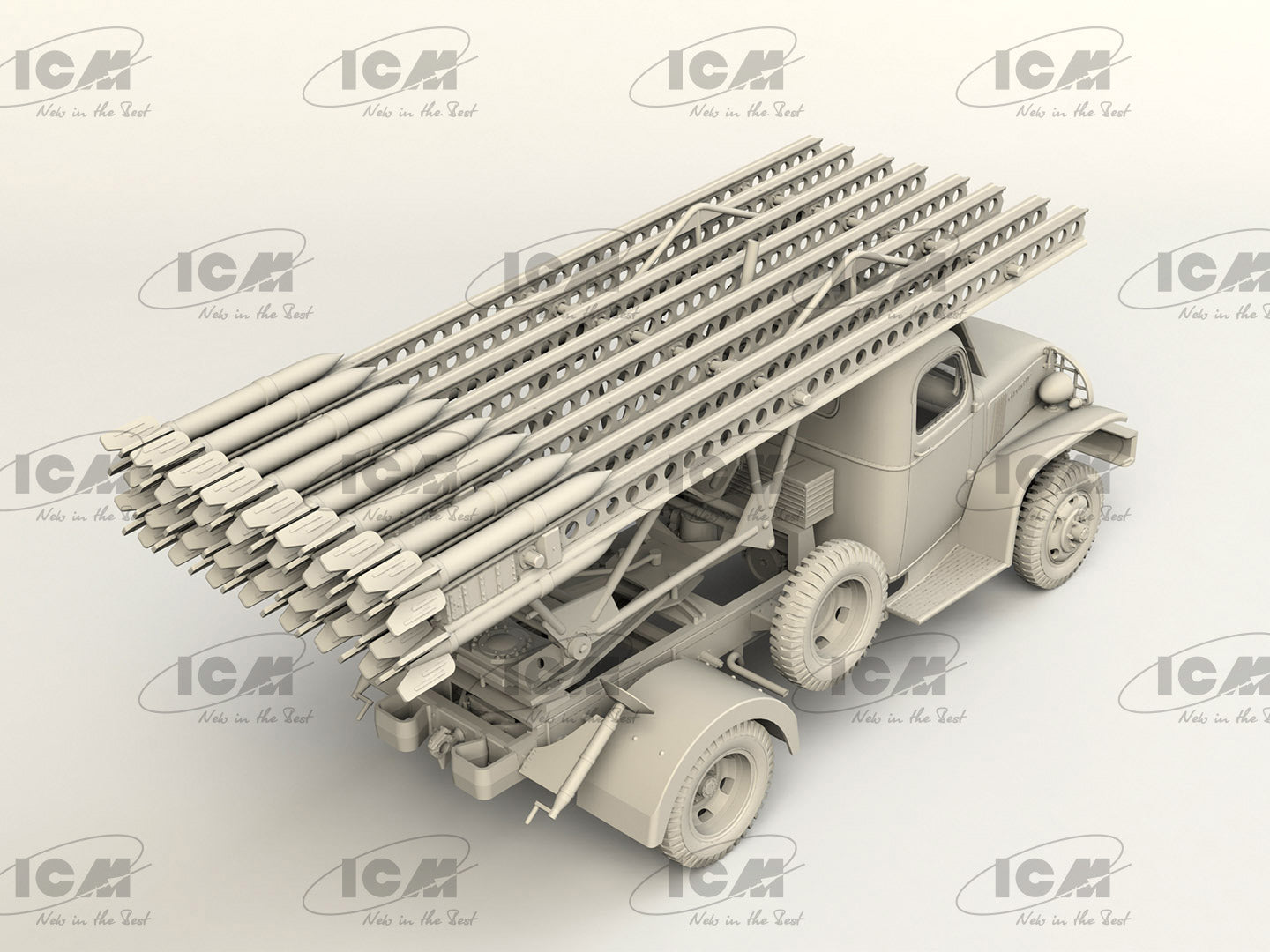 ICM 35596 Plastic model kit Scale 1:35 BM-13-16  G7107 chassis with Soviet crew