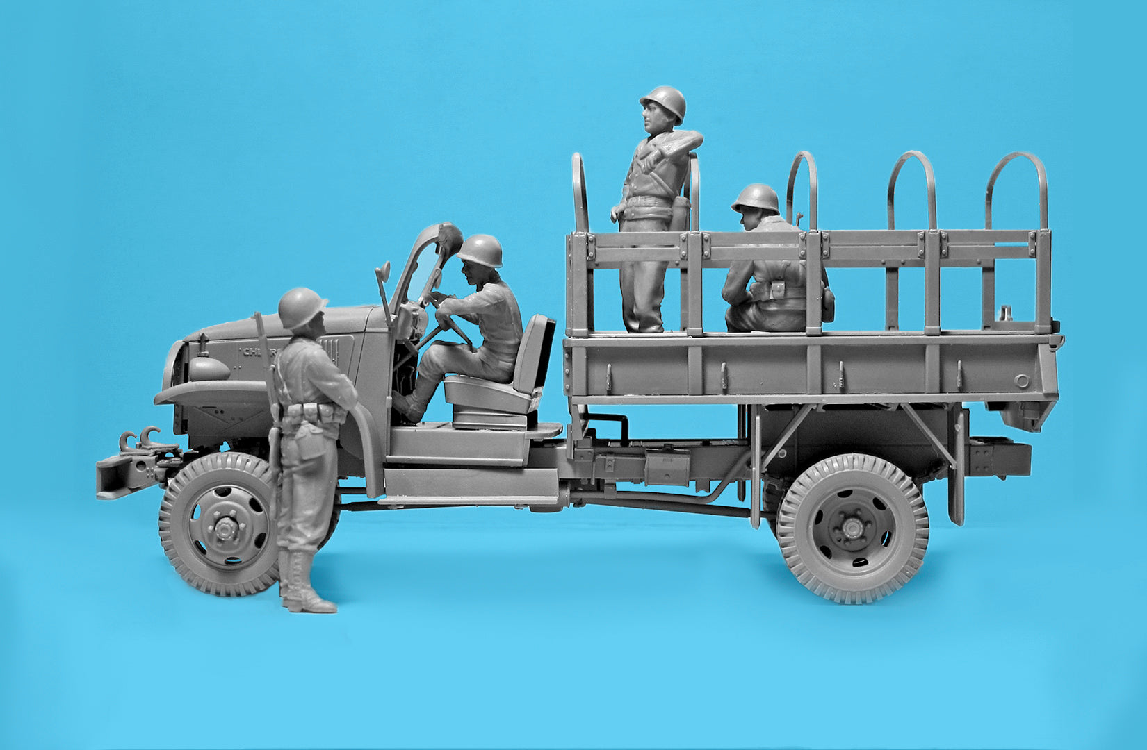 ICM 35599 Scale model kit 1: 35 WWII US Military Patrol (G7107 with MG M1919A4)