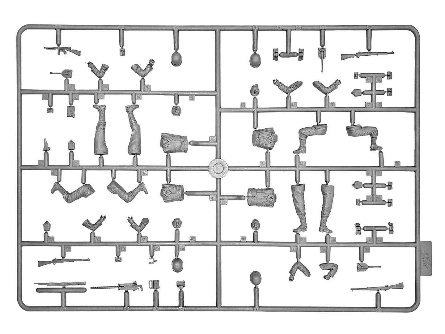 ICM 35599 Scale model kit 1: 35 WWII US Military Patrol (G7107 with MG M1919A4)
