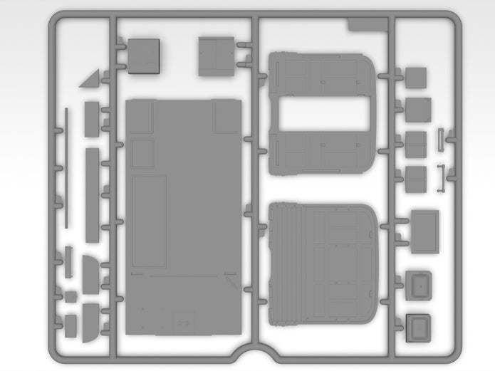Monty’s office caravan Scale 1:35 ICM35603 Plastic Model Truck Kit