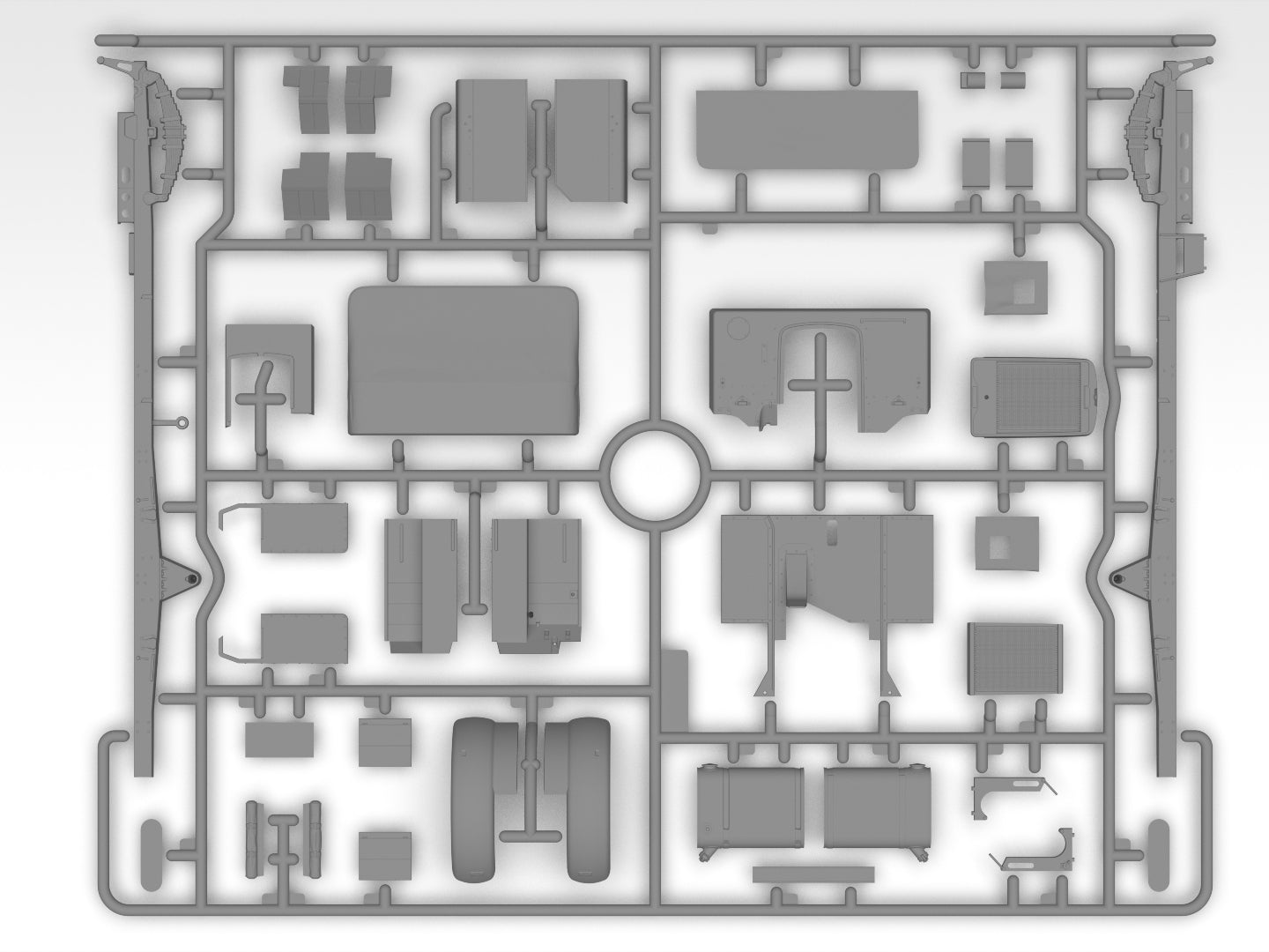 Monty’s office caravan Scale 1:35 ICM35603 Plastic Model Truck Kit
