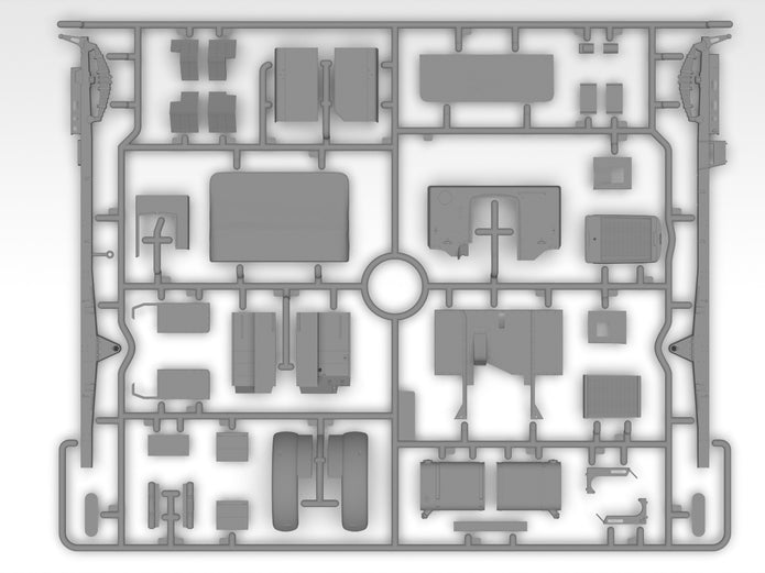 Monty’s office caravan Scale 1:35 ICM35603 Plastic Model Truck Kit