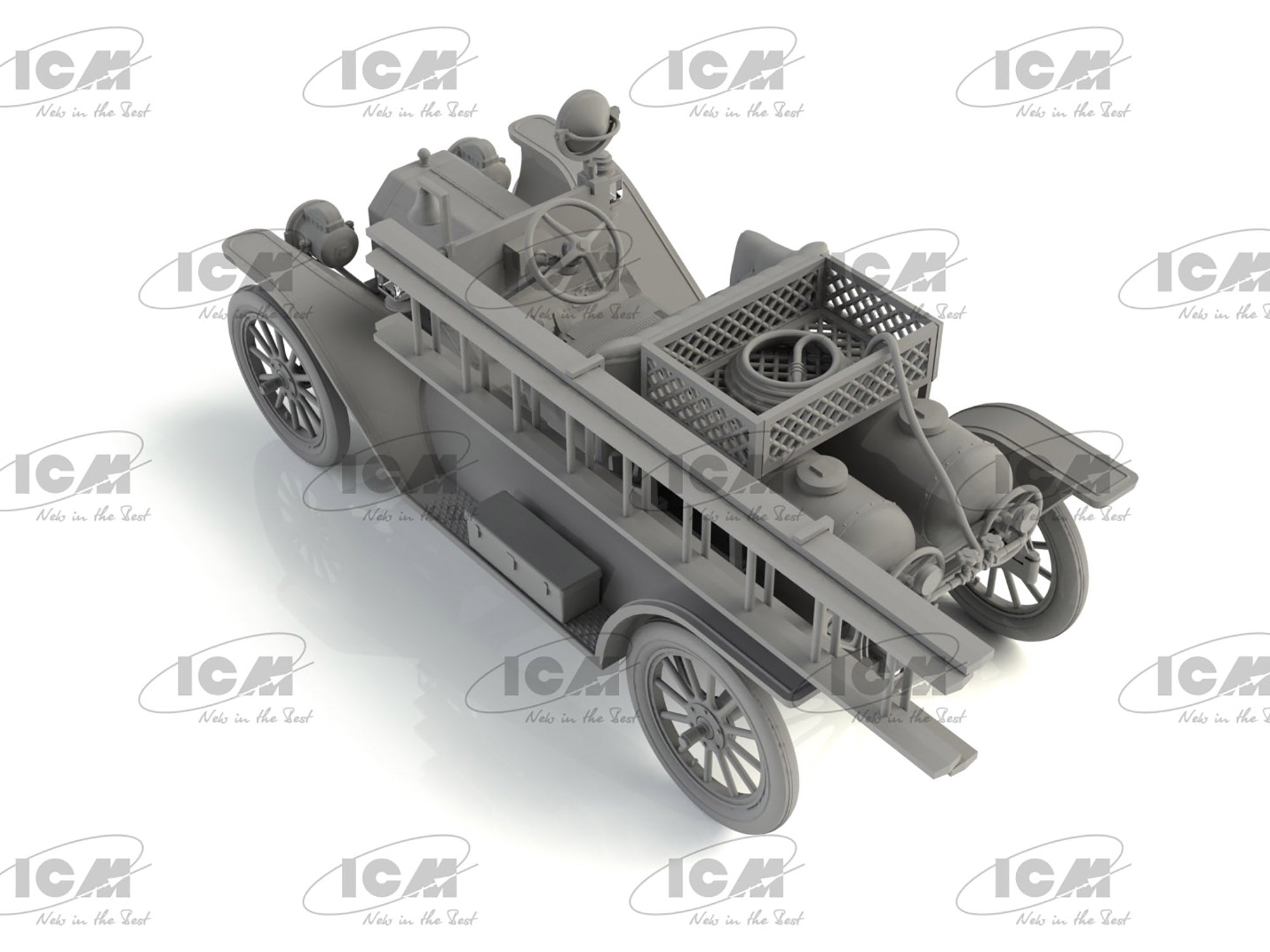 ICM 35605 Plastic model Truck kit Scale 1:35 ModelT 1914 Fire Truck American Car