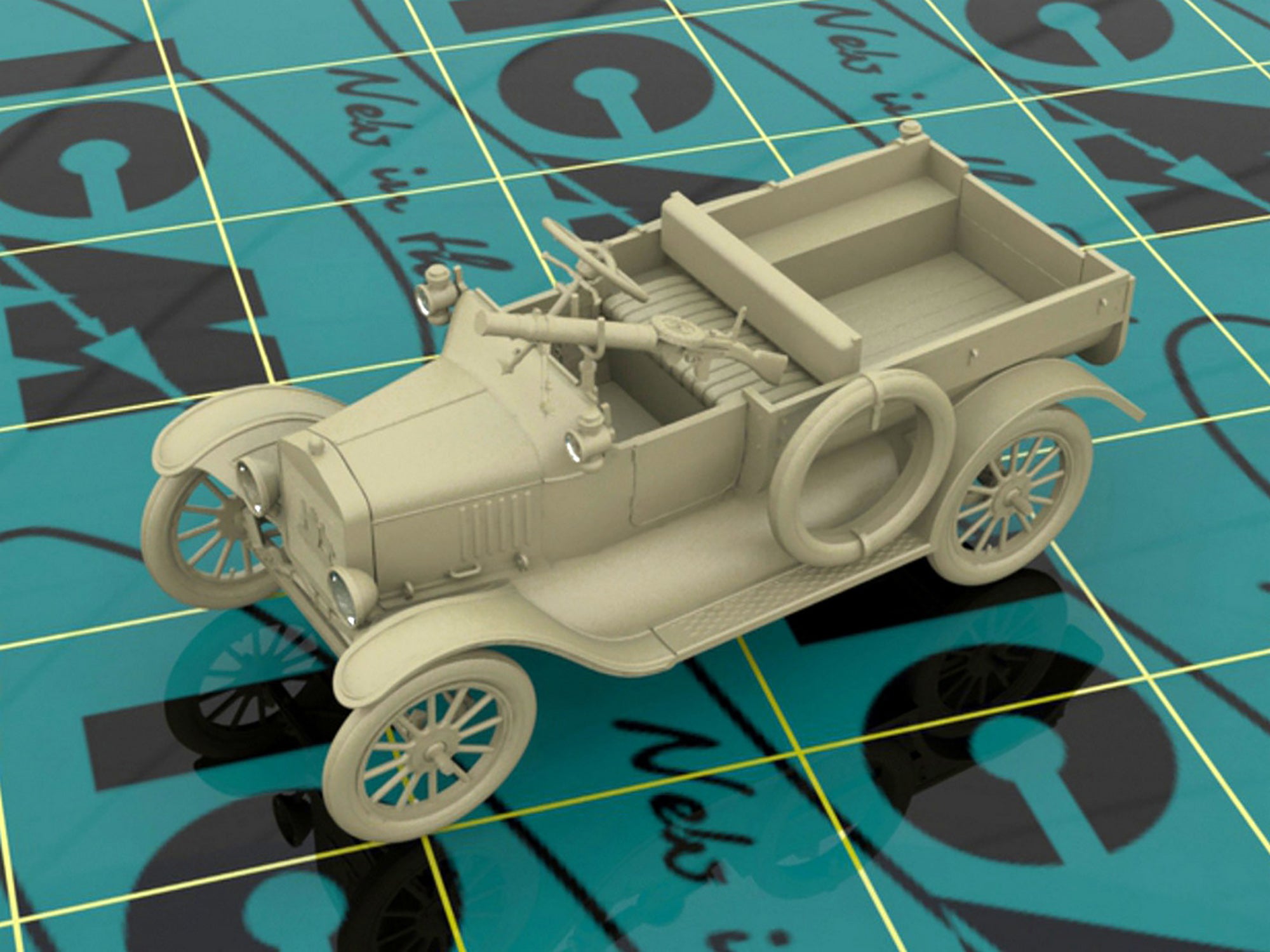 ICM 35607 Plastic model kit car Scale 1:35 Model T 1917 LCP with Vickers MG