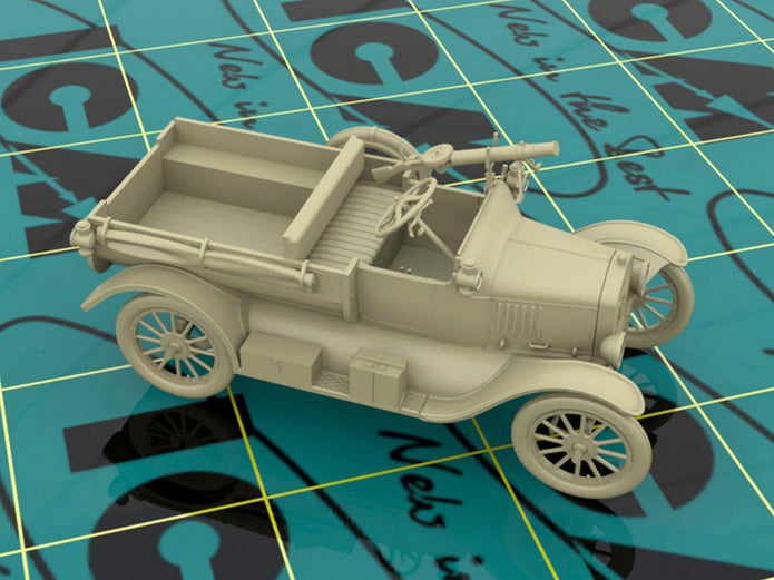 ICM 35607 Plastic model kit car Scale 1:35 Model T 1917 LCP with Vickers MG
