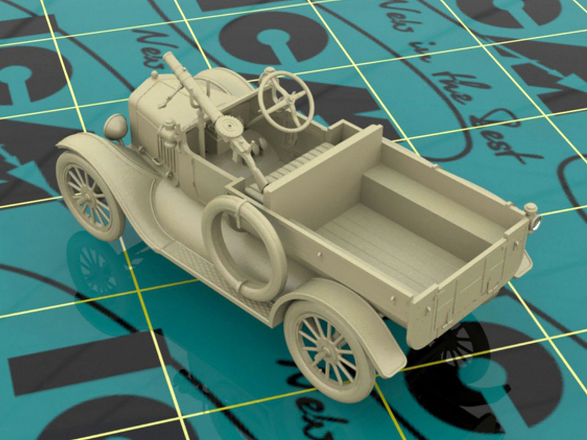 ICM 35607 Plastic model kit car Scale 1:35 Model T 1917 LCP with Vickers MG