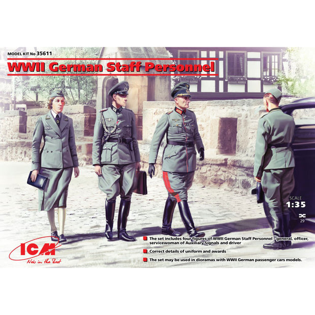 ICM 35611 Plastic model kit Scale 1:35 WWII German Staff Personnel (4 figures)