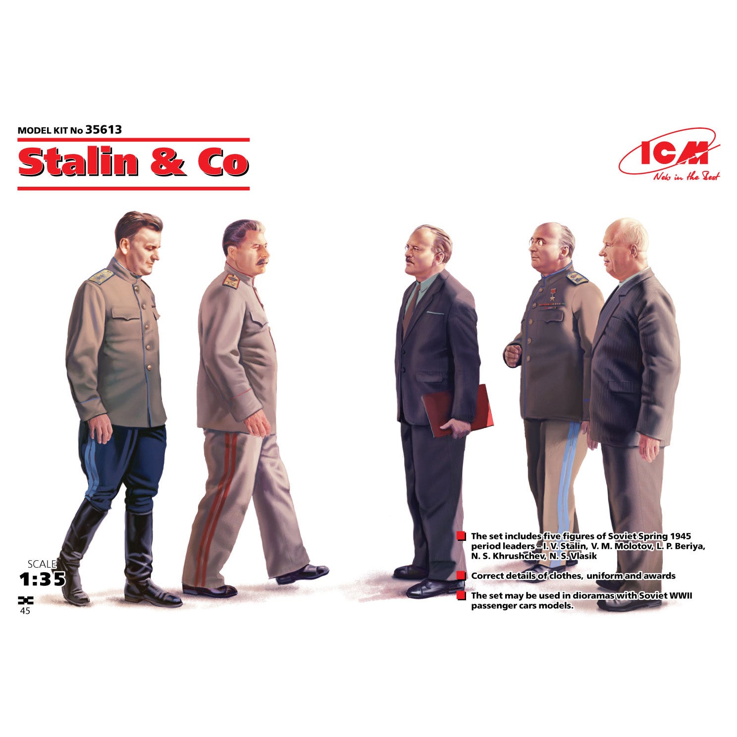 ICM 35613 Plastic model figures kit Scale 1:35 Stalin & Co modelling plastic kit