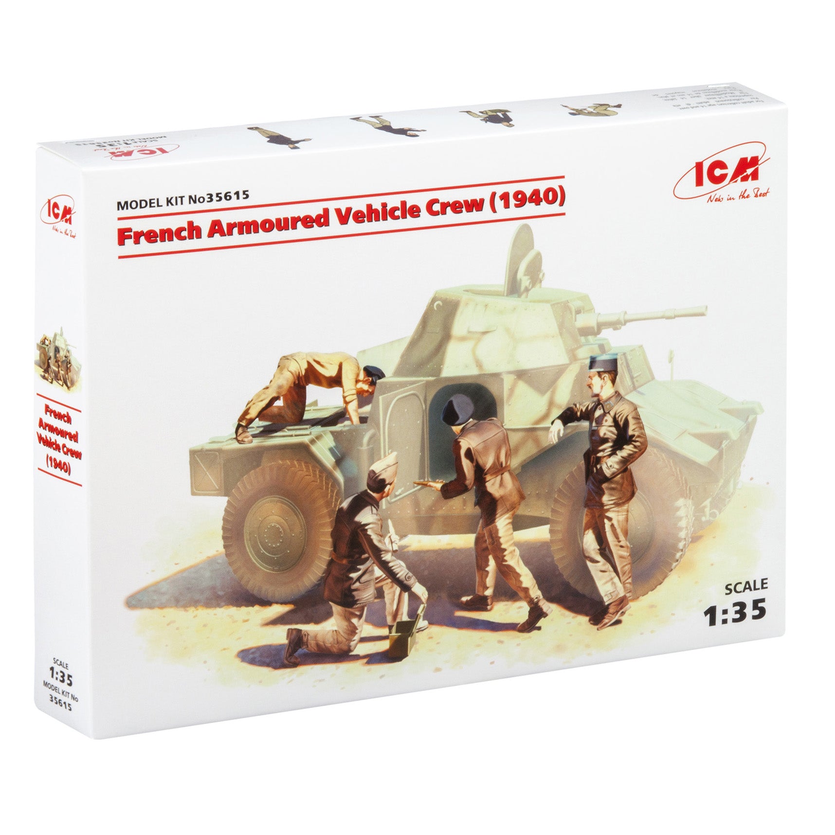 ICM 35615 Plastic model kit Scale 1:35 French armored car crew, 1940 (4 figures)