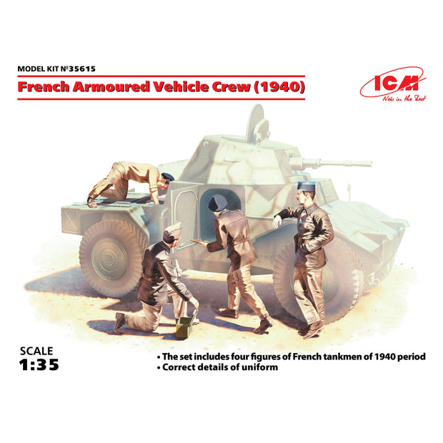 ICM 35615 Plastic model kit Scale 1:35 French armored car crew, 1940 (4 figures)