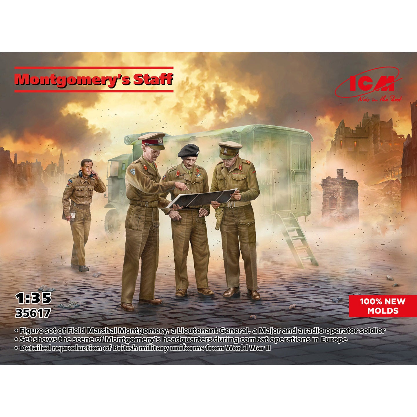 Montgomery’s Staff Scale 1:35 ICM35617 Plastic Model Figures Kit
