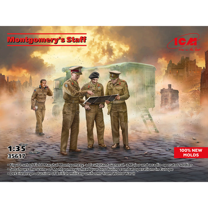 Montgomery’s Staff Scale 1:35 ICM35617 Plastic Model Figures Kit