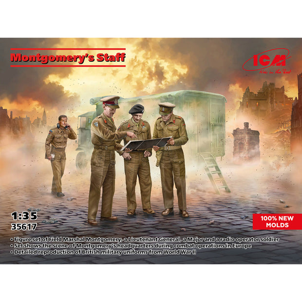 Montgomery’s Staff Scale 1:35 ICM35617 Plastic Model Figures Kit