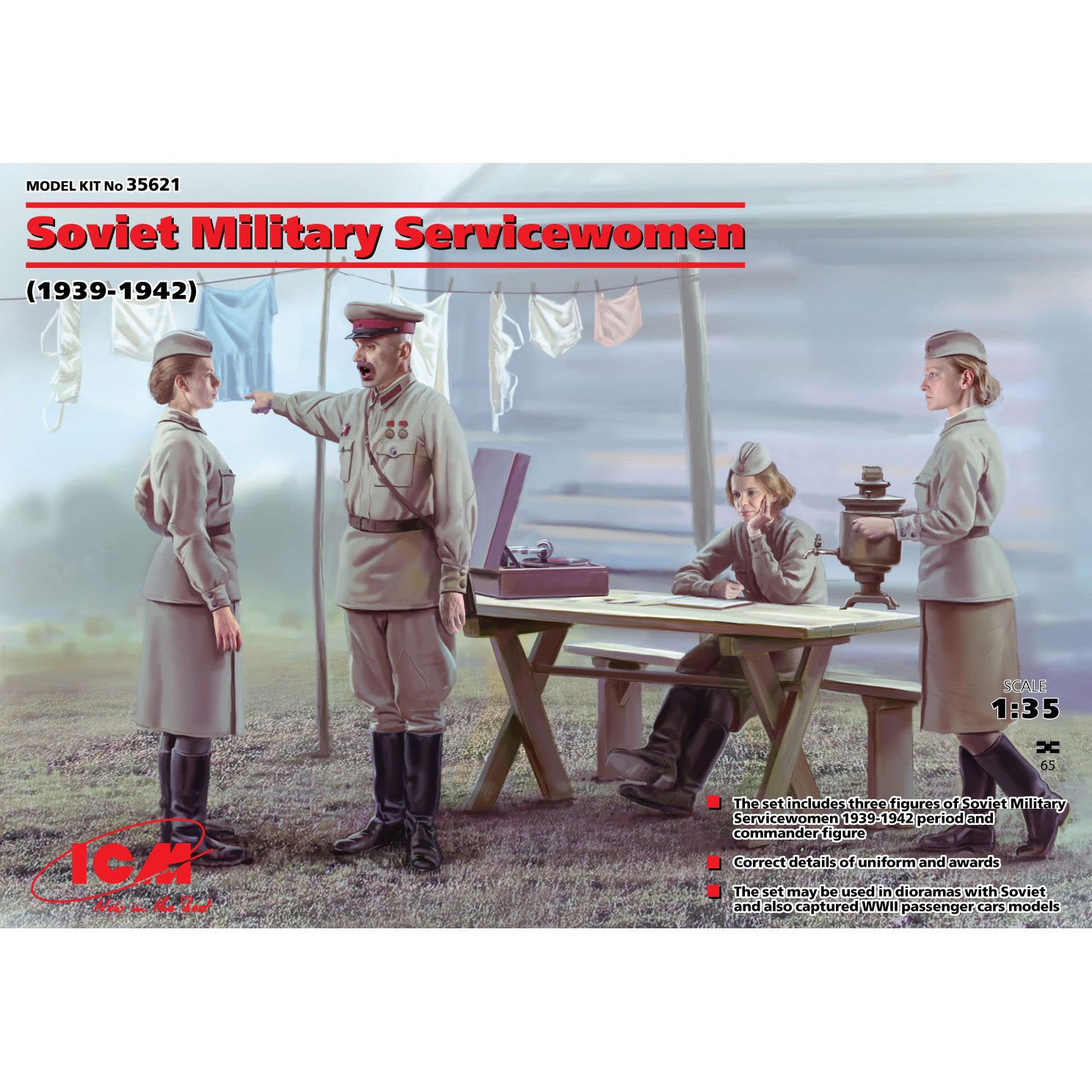 ICM 35621 Plastic model kit Scale 1:35 Soviet Military Servicewomen (1939-1942)