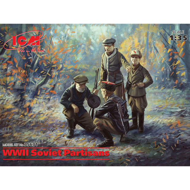 ICM 35631 Plastic model kit figures 1:35 WWII Soviet Partisans model kit plastic
