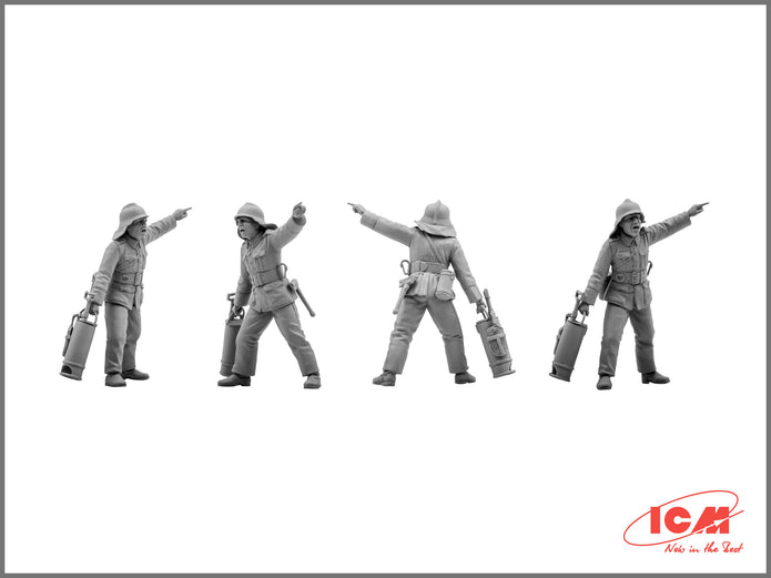 ICM 35632 Scale model kit 1:35 WWII German Firemen 4 figurines plastic kit model
