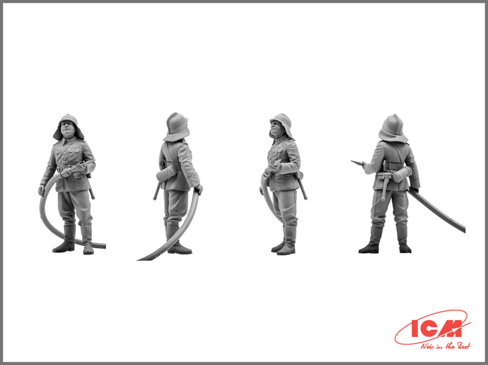 ICM 35632 Scale model kit 1:35 WWII German Firemen 4 figurines plastic kit model
