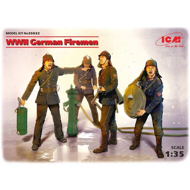 ICM 35632 Scale model kit 1:35 WWII German Firemen 4 figurines plastic kit model