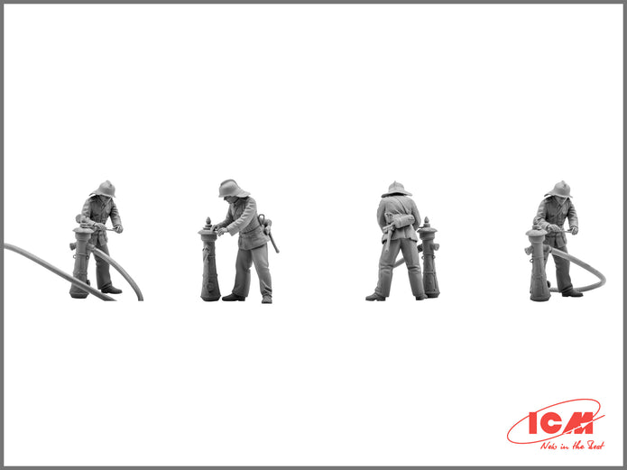 ICM 35632 Scale model kit 1:35 WWII German Firemen 4 figurines plastic kit model