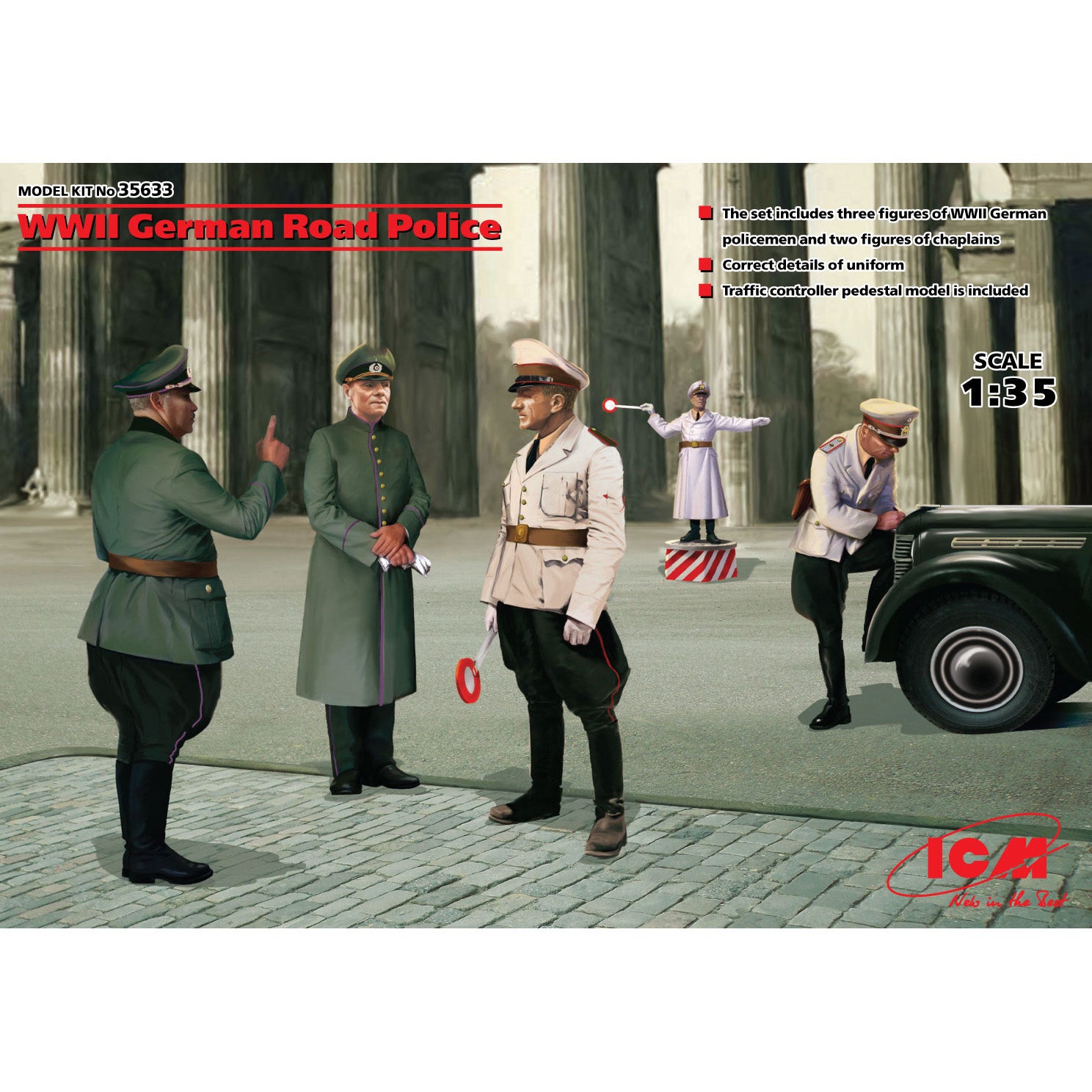 ICM 35633 Scale model figures 1:35 WWII German road police plastic models kits