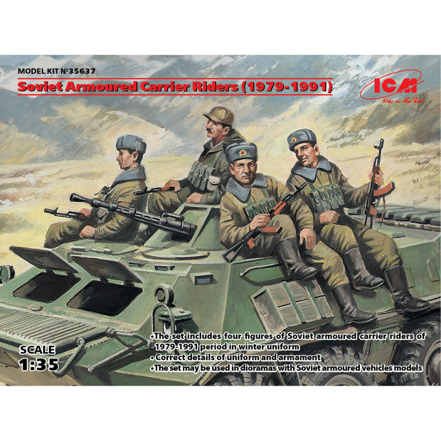ICM 35637 Plastic model kit Scale 1:35 Soviet armored carrier riders, 1979-1991