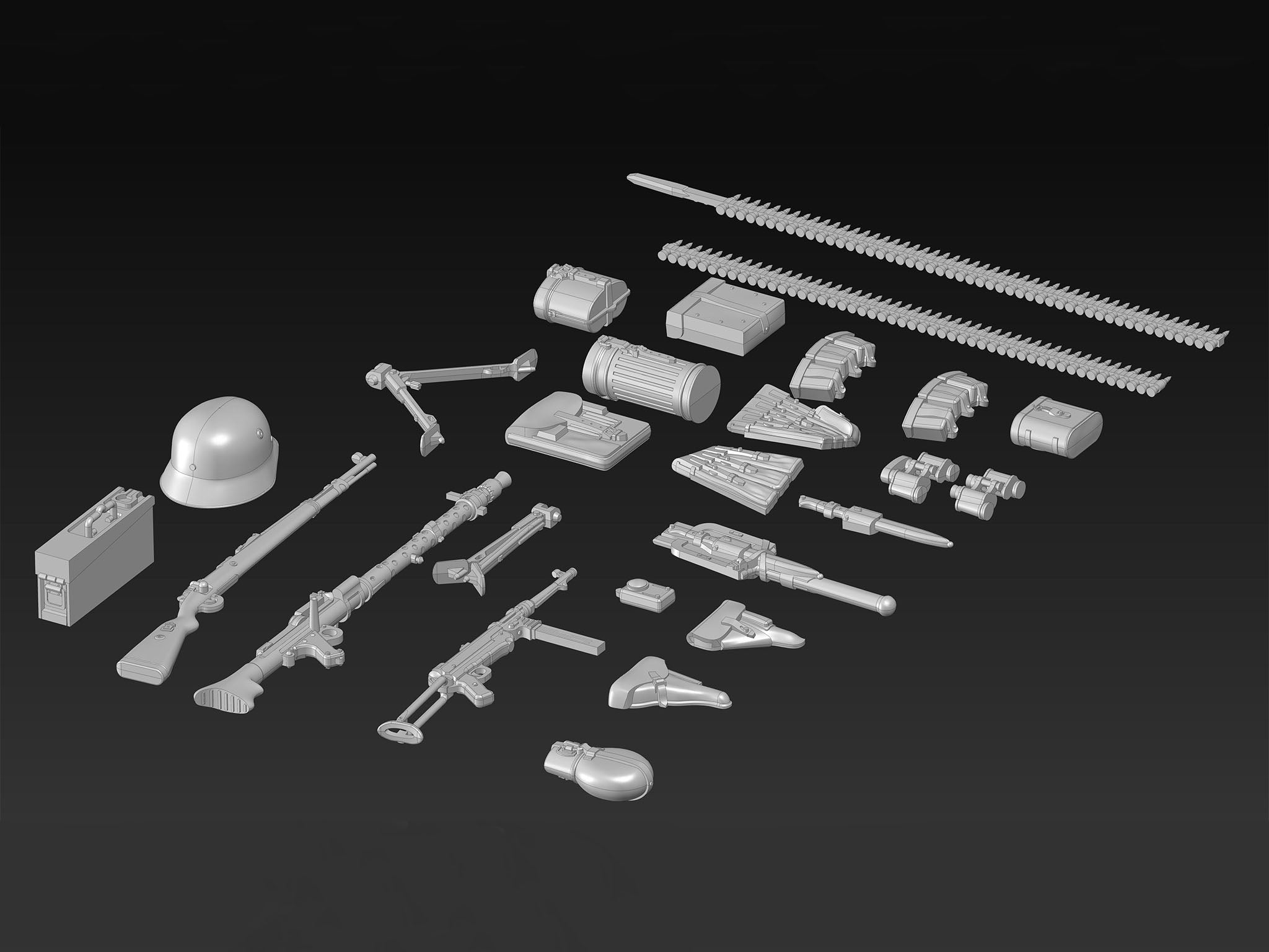 ICM35638 Plastic model kit Scale 1:35 WWII German Infantry Weapons and Equipment